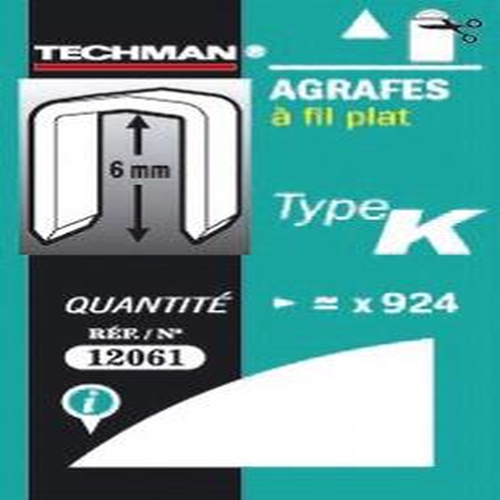 TECHMAN Agrafes 6 mm - type K