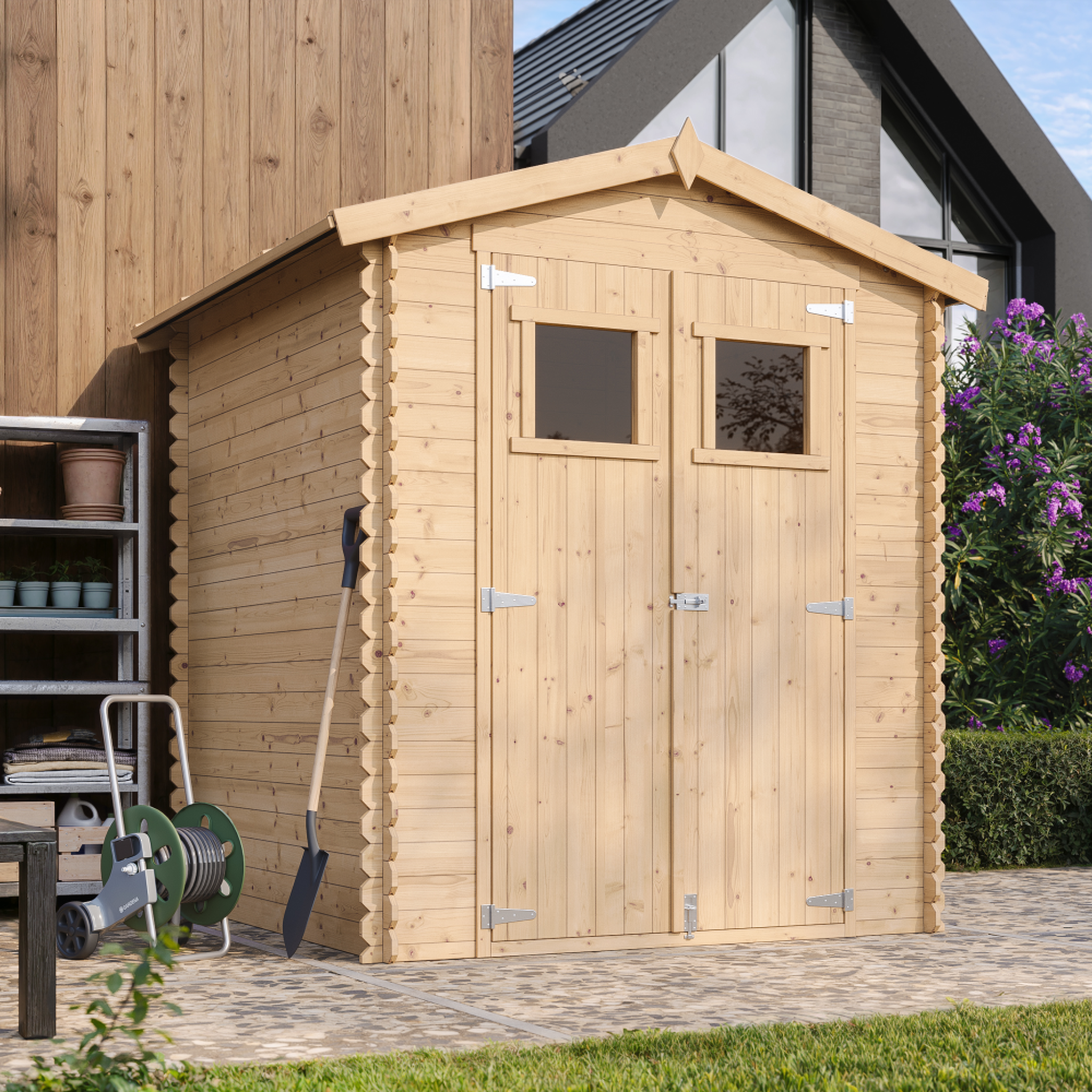 Voir la diapositive 4 : TIMBELA Abri de Jardin en Bois 2,82m² Cabanon Jardin Exterieur à Outils avec sol imprégné M320+M320G