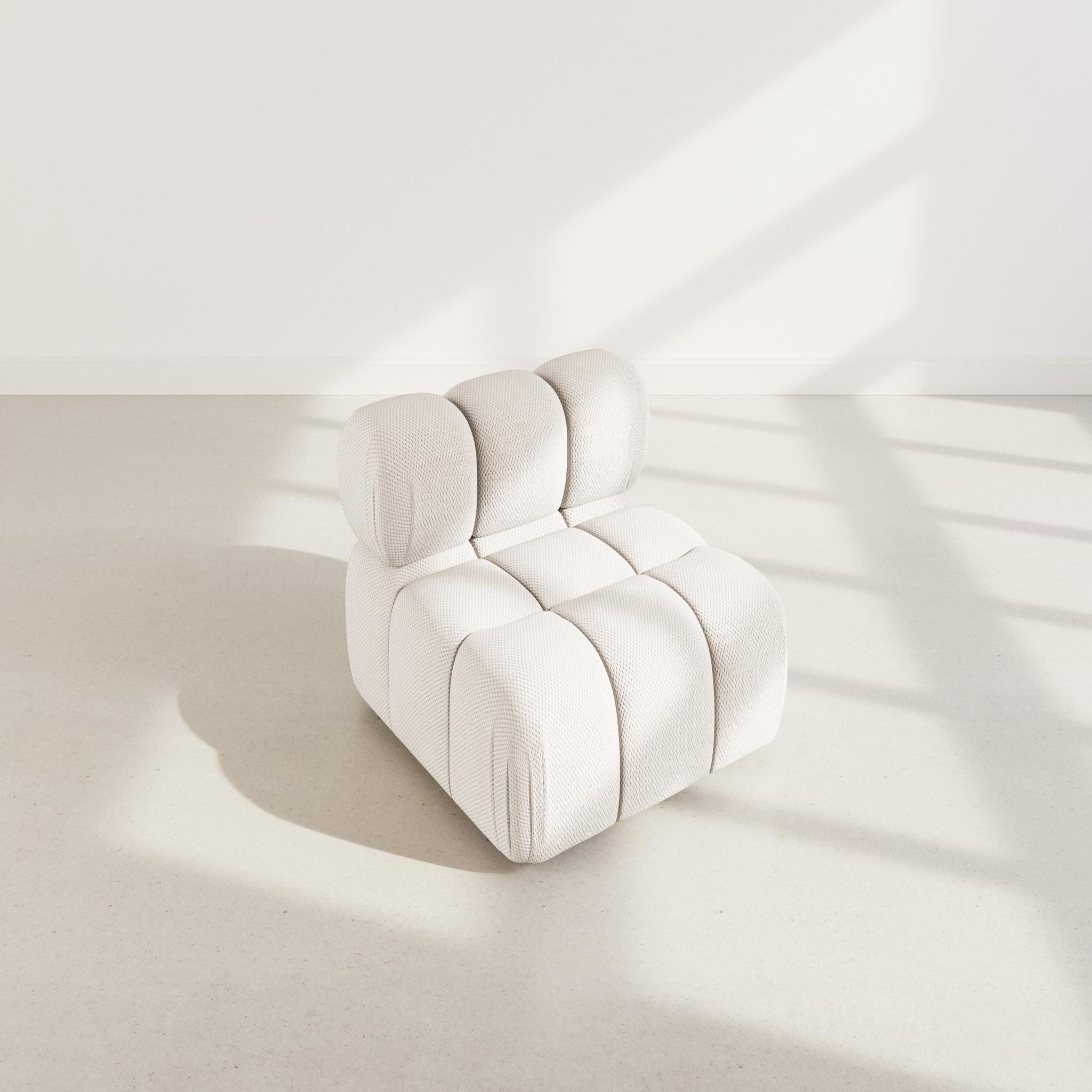 Voir la diapositive 2 : BEST MOBILIER Ruby - module d'assise en velours texturé