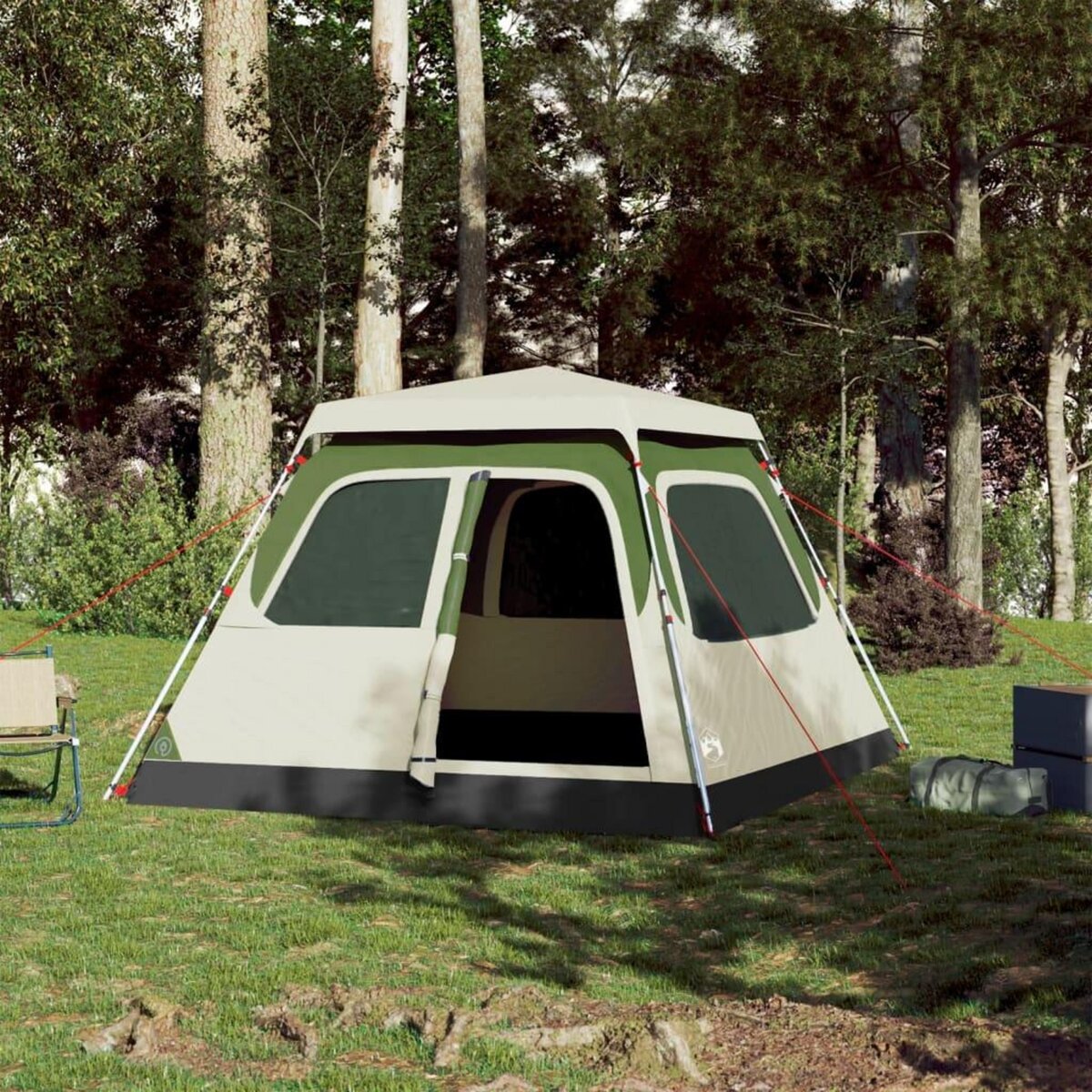 VIDAXL Tente de camping a dome 4 personnes vert liberation rapide