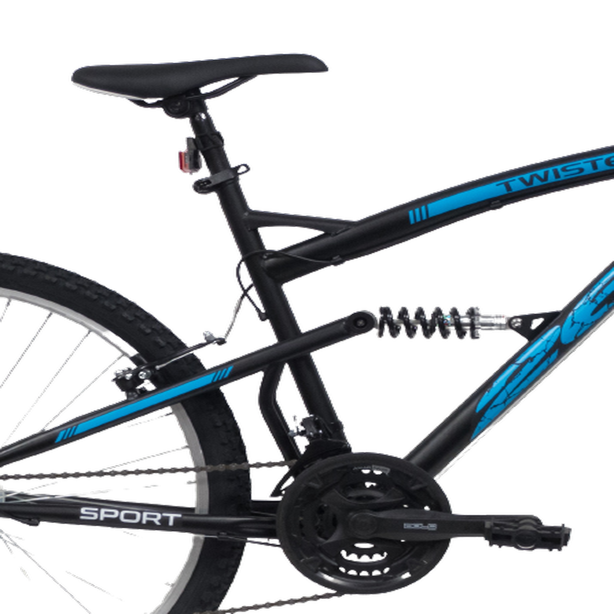 Voir la diapositive 3 : Vélo VTT 26'' - Modèle  Tout Suspendu Mixte  Twister  - 18 Vitesses - Poignées Tournantes - Freins V-Brake & Jantes en aluminium