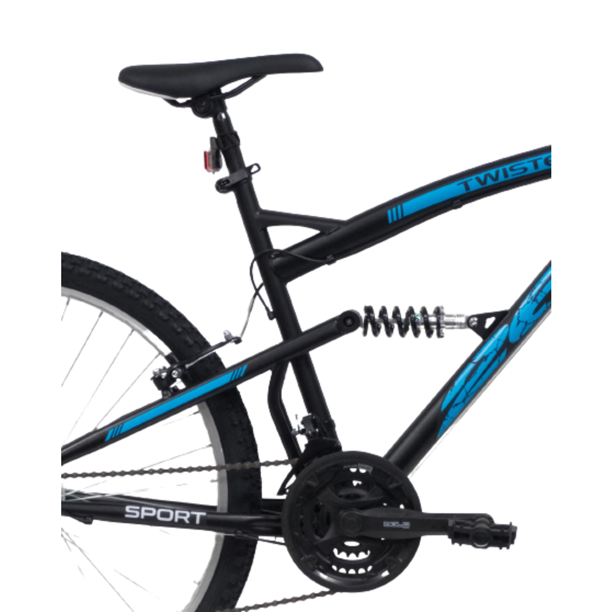 Vélo VTT 26'' - Modèle  Tout Suspendu Mixte  Twister  - 18 Vitesses - Poignées Tournantes - Freins V-Brake & Jantes en aluminium