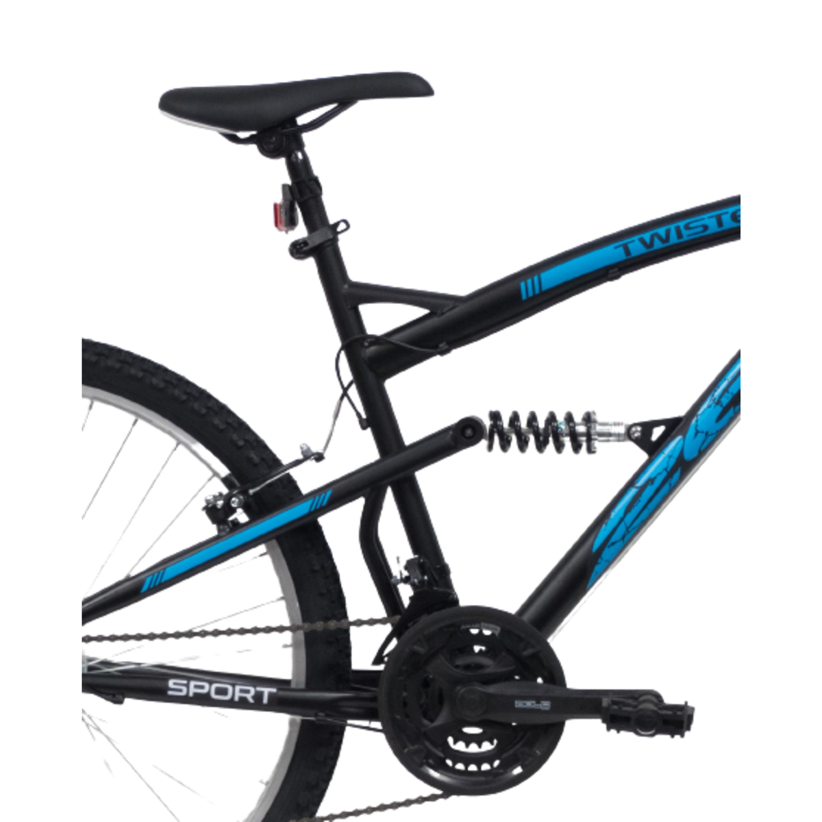 Vélo VTT 26'' - Modèle  Tout Suspendu Mixte  Twister  - 18 Vitesses - Poignées Tournantes - Freins V-Brake & Jantes en aluminium