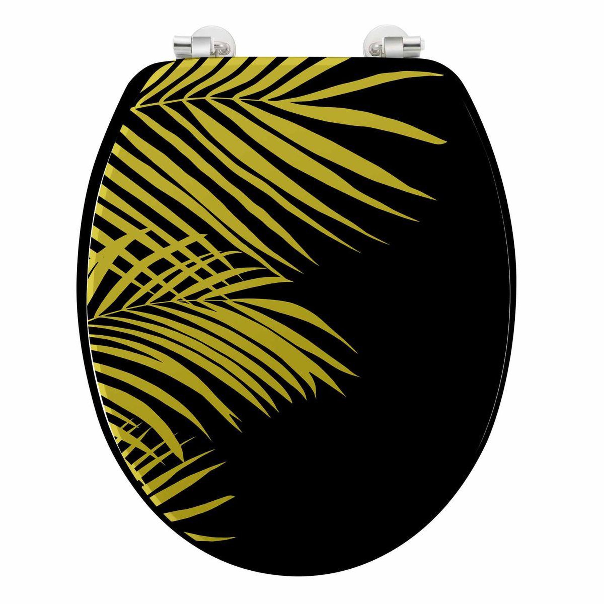 Douceur d'Intérieur Abattant wc imprimé feuille  orbella  45cm noir