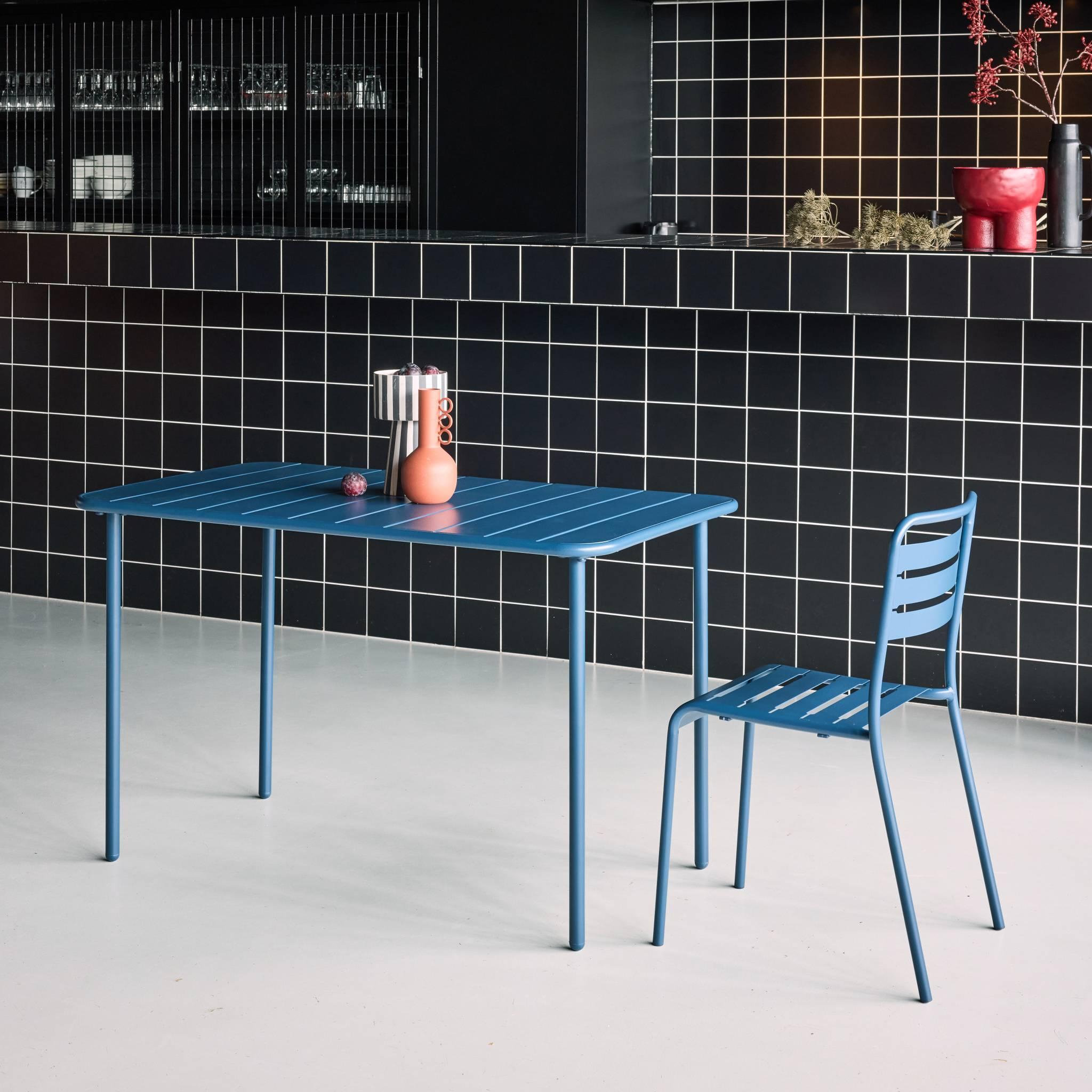 Voir la diapositive 3 : SWEEEK Table de jardin métal 4 places, Amelia L 120 x 70 x 72,5cm