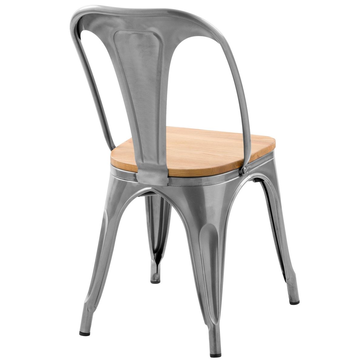 Rendez vous déco Lot de 2 chaises en métal noir et bois d'orme - Yoanna