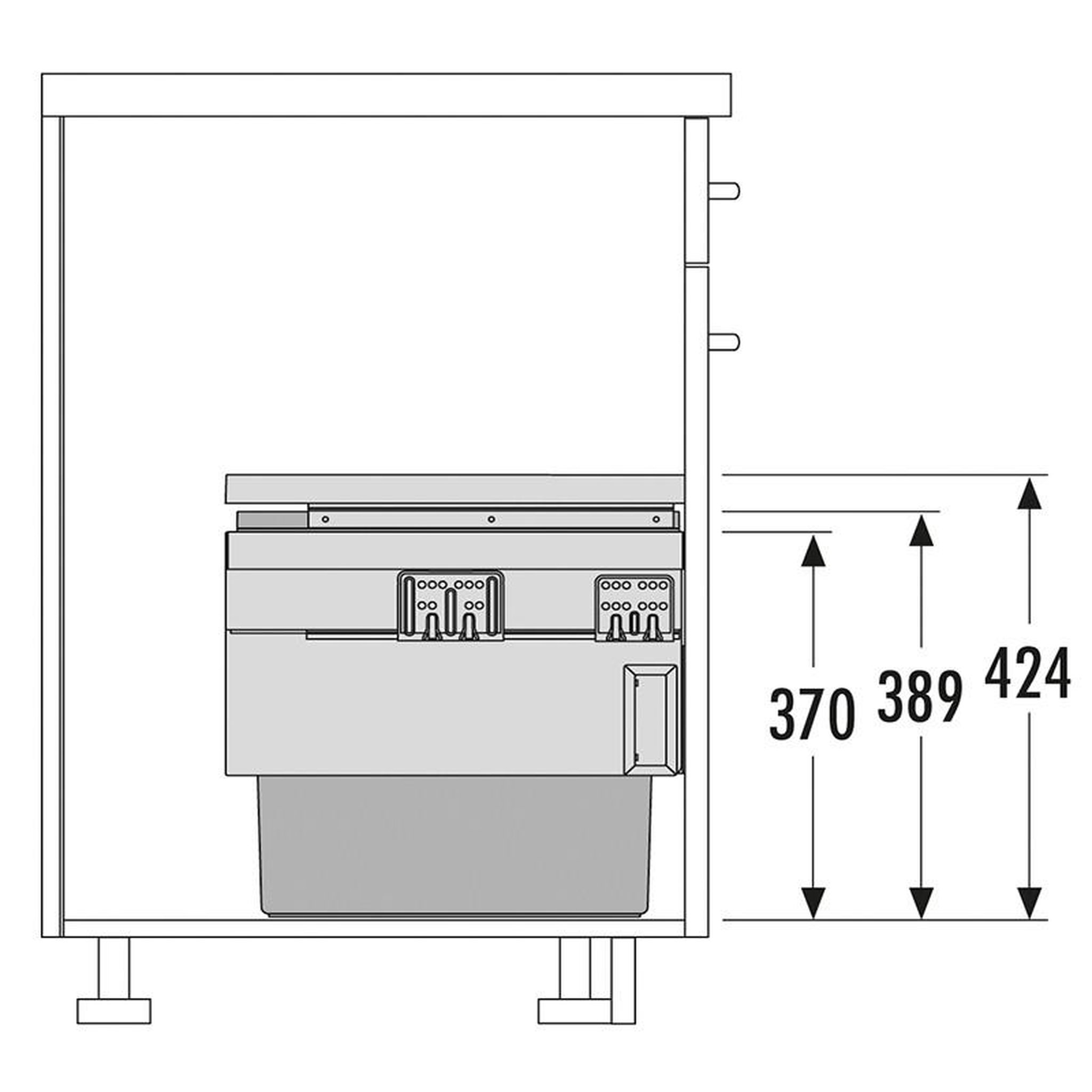 Voir la diapositive 4 : HAILO Poubelle de cuisine tri sélectif 2 bacs encastrable 36l (18+18) hailo cargo synchro