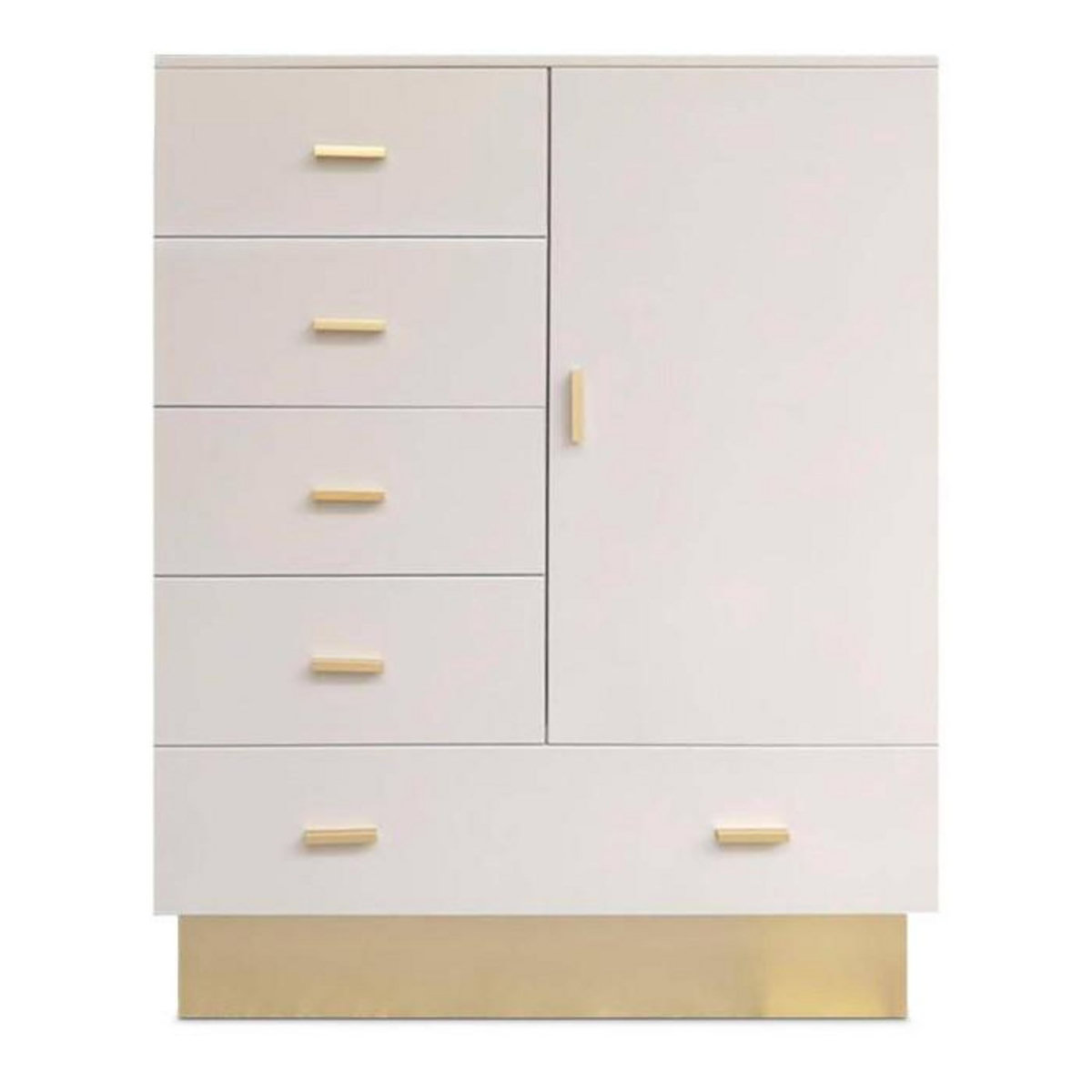 Paris Prix Buffet 5 Tiroirs & 1 Porte  Tazea  112cm Taupe