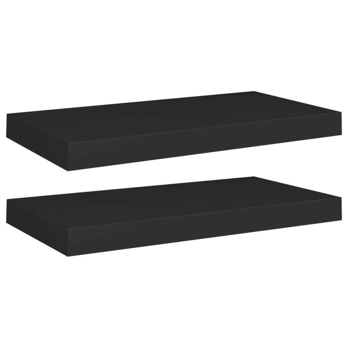 VIDAXL Etageres murales flottantes 2 pcs noir 50x23x3,8 cm MDF