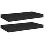 Voir la diapositive 2 : VIDAXL Etageres murales flottantes 2 pcs noir 50x23x3,8 cm MDF