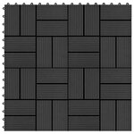 VIDAXL Carreau de terrasse 11 pcs WPC 30 x 30 cm 1 m^2 Noir