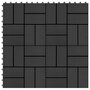 Voir la diapositive 1 : VIDAXL Carreau de terrasse 11 pcs WPC 30 x 30 cm 1 m^2 Noir