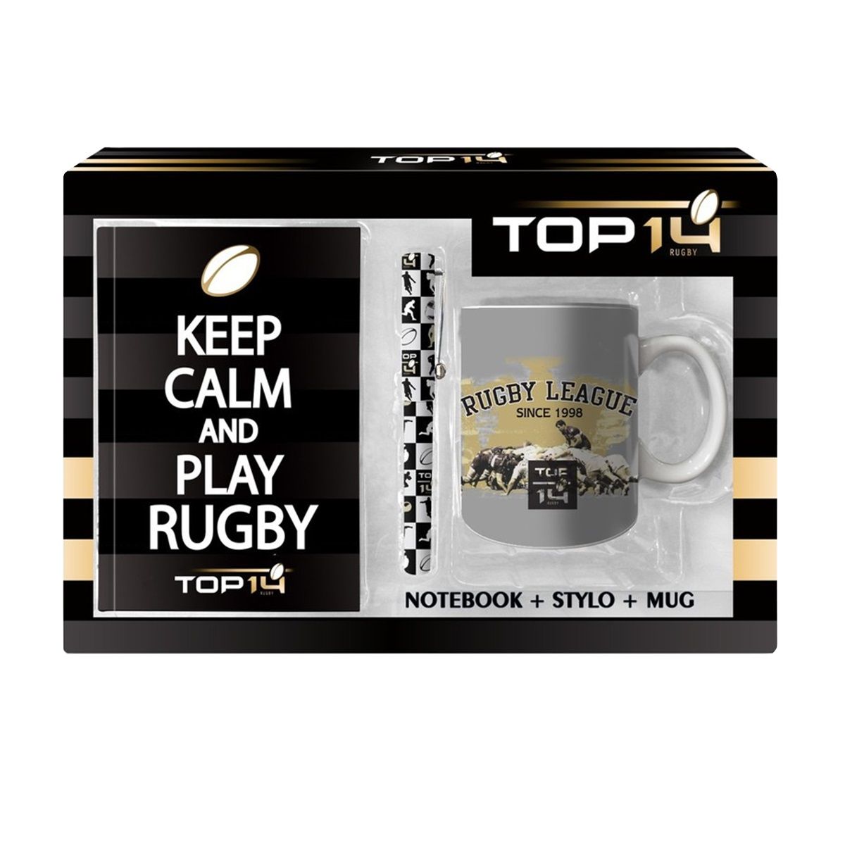 Coffret mug notebook et stylo Rugby Top 14