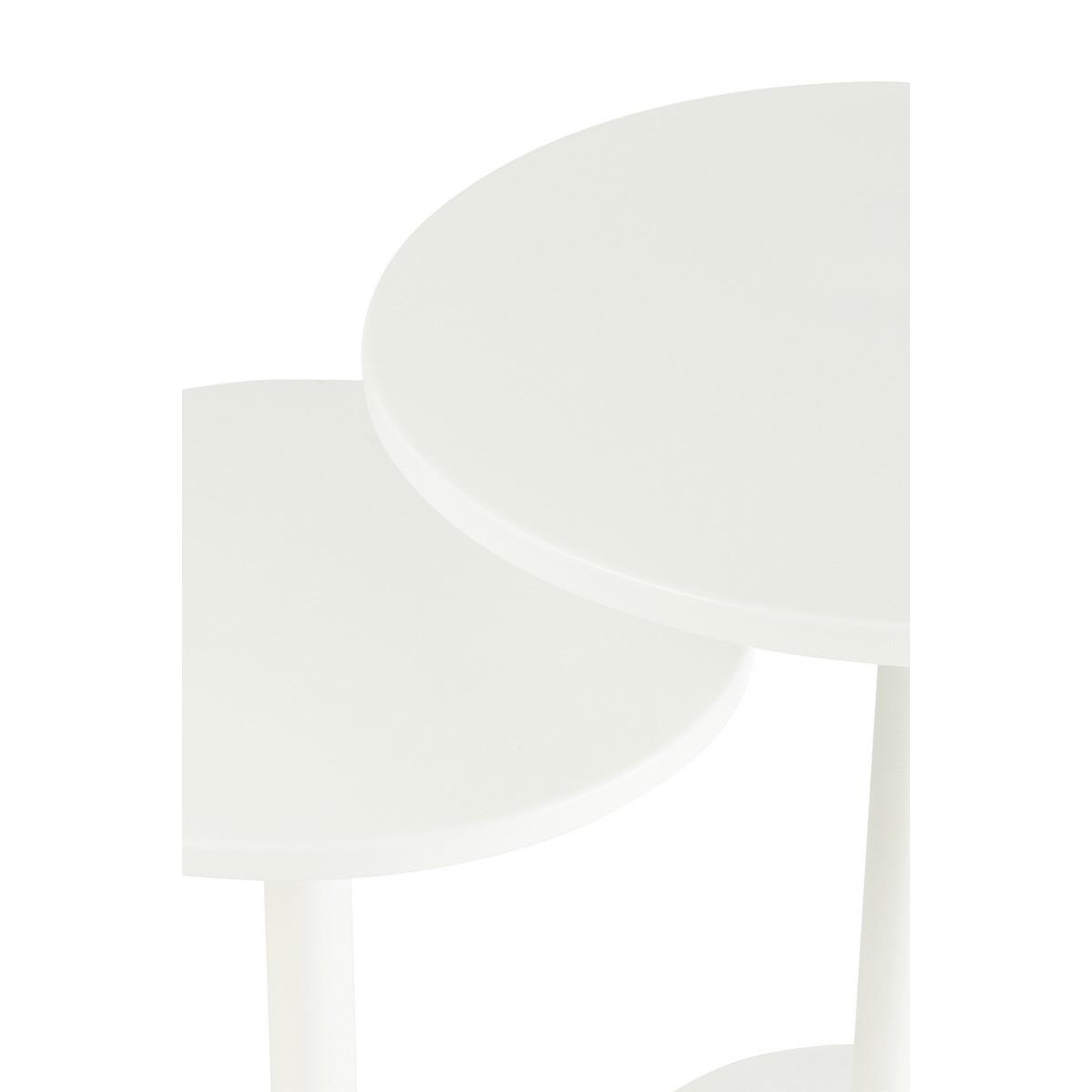 Voir la diapositive 3 : J-LINE Lot de 2 Tables d'Appoint en Métal  Ice  50cm Blanc