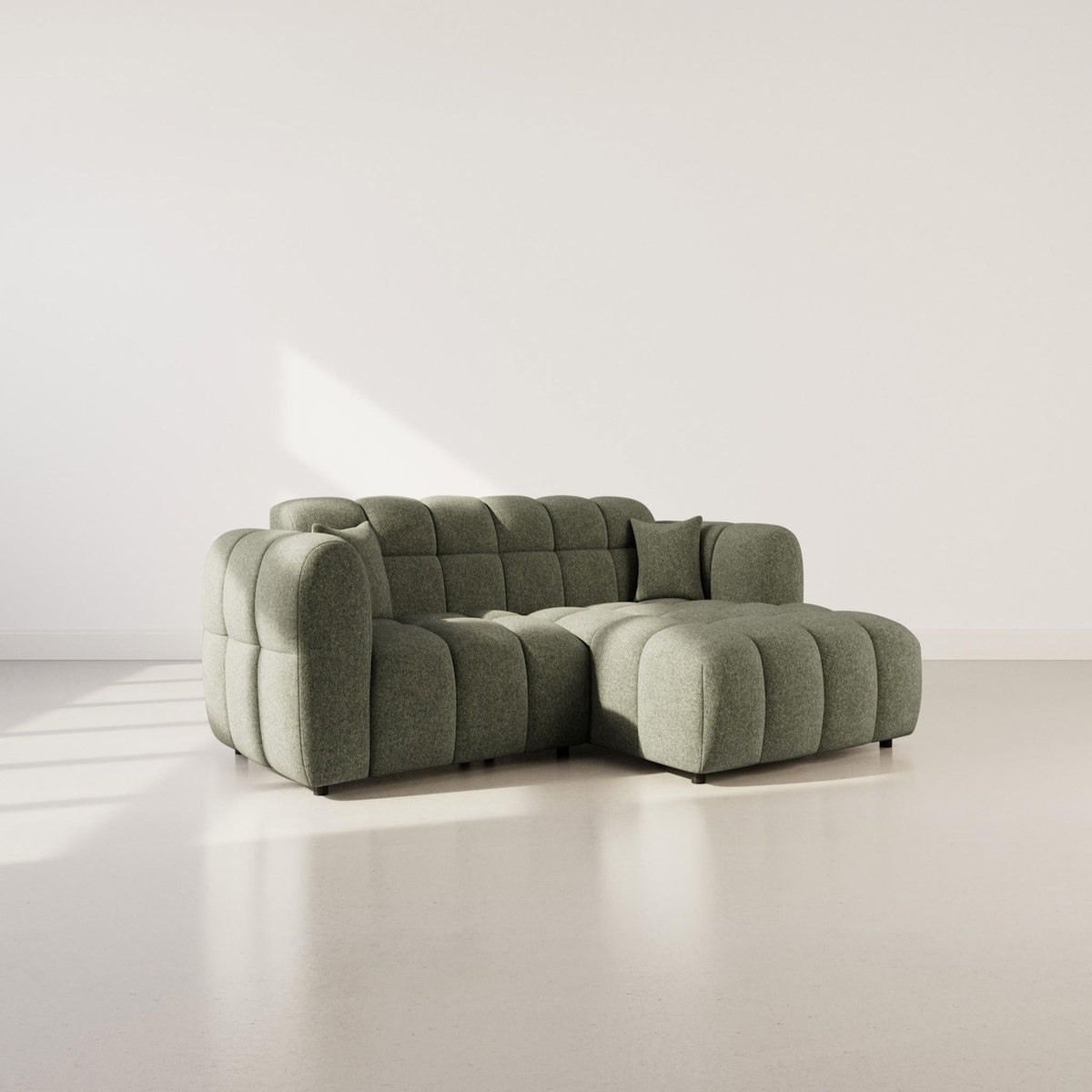 LISA DESIGN Mini ray - canapé d'angle droit 4 places en tissu texturé