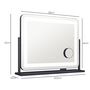 Voir la diapositive 3 : HOMCOM Miroir lumineux LED 3 modes d'éclairage grossissement 10X rotation à 360° port charge USB