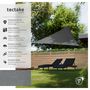 Voir la diapositive 2 : tectake Voile d'ombrage triangulaire triangulaire avec une protection UV 50+ gris 3,6 x 3,6 x 3,6 m