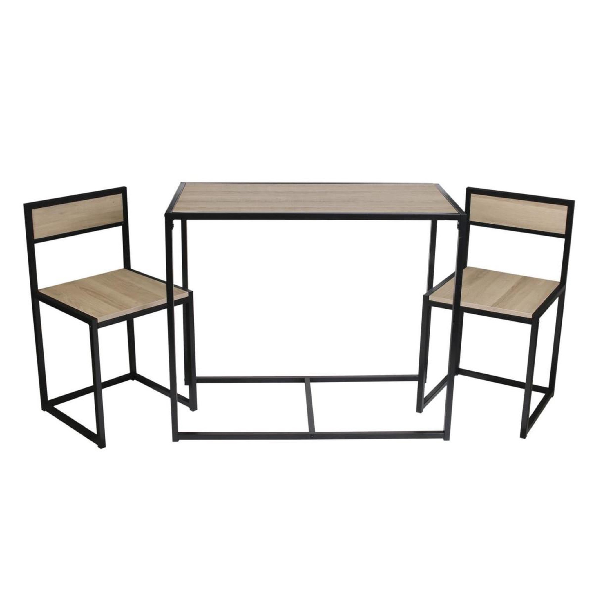 Voir la diapositive 1 : The Home Deco Factory Table de Repas & 2 Chaises  Otis  90cm Naturel