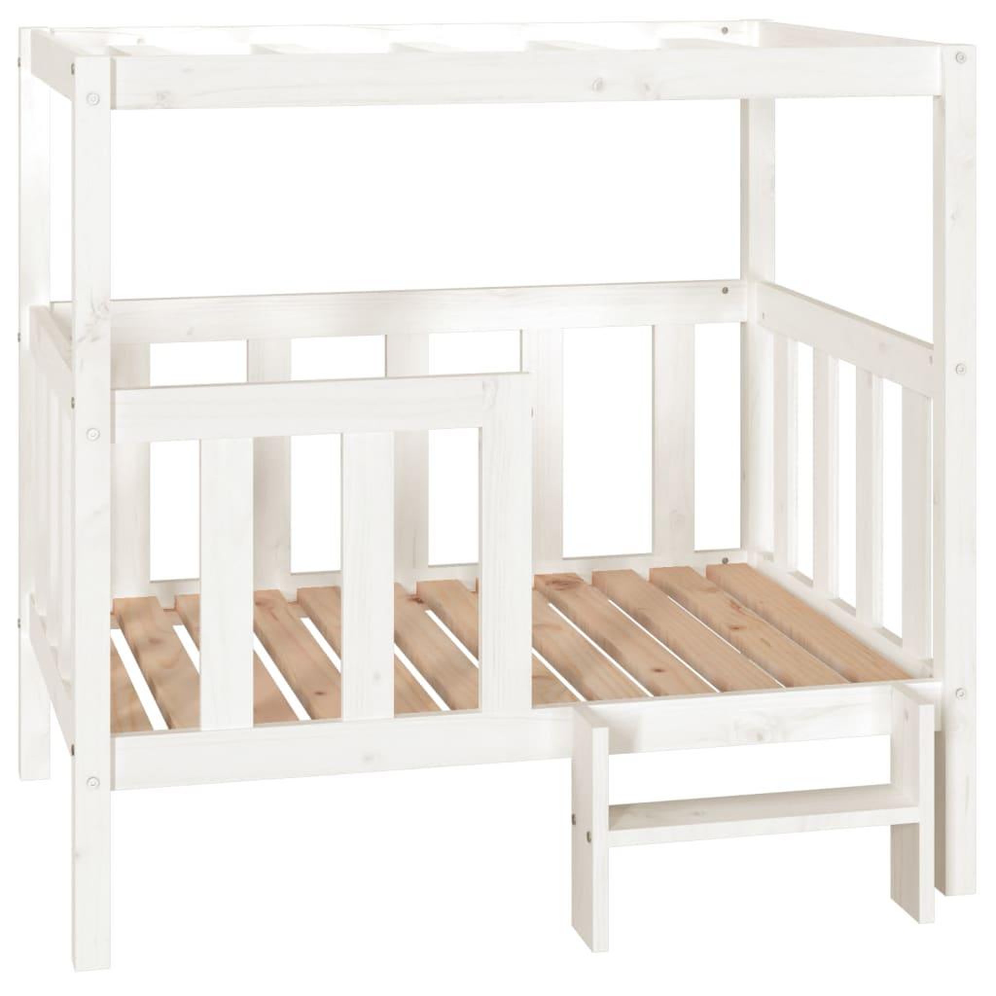 Voir la diapositive 2 : VIDAXL Lit pour chien Blanc 105,5x83,5x100 cm Bois de pin solide
