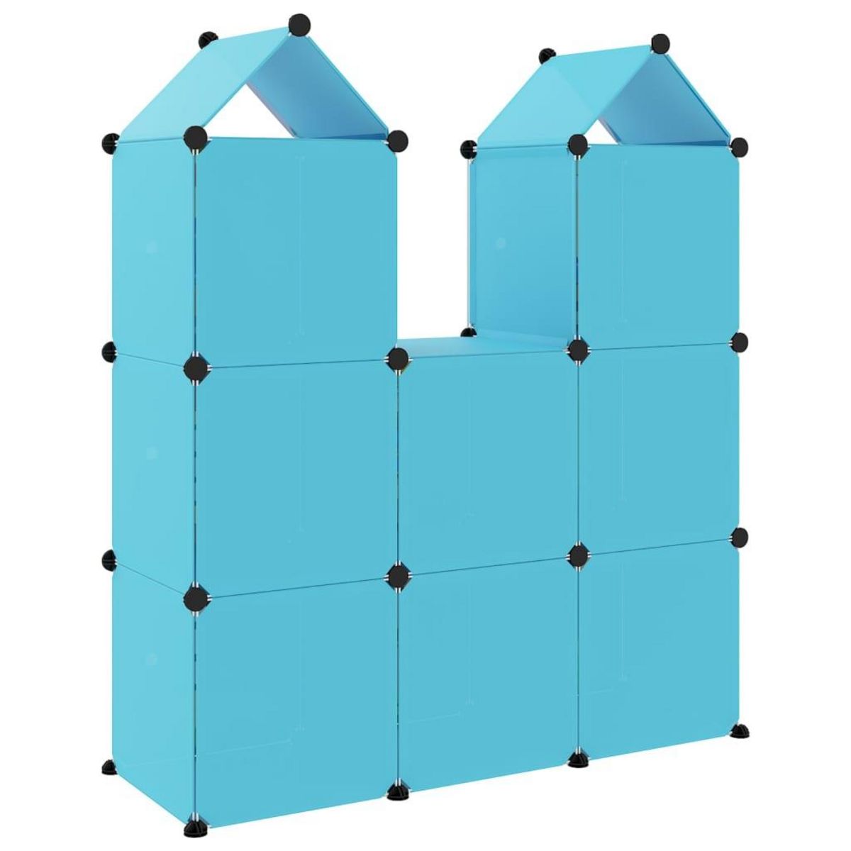 VIDAXL Armoire de rangement pour enfants avec 8 cubes Bleu PP