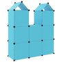 Voir la diapositive 5 : VIDAXL Armoire de rangement pour enfants avec 8 cubes Bleu PP