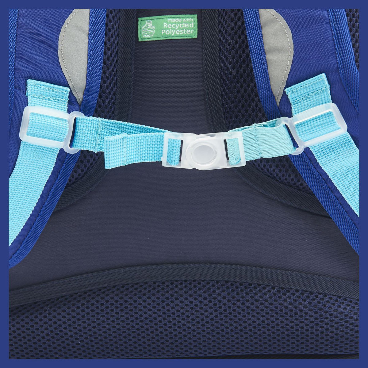 AUCHAN Cartable 36 cm bleu réfléchissant ESPACE