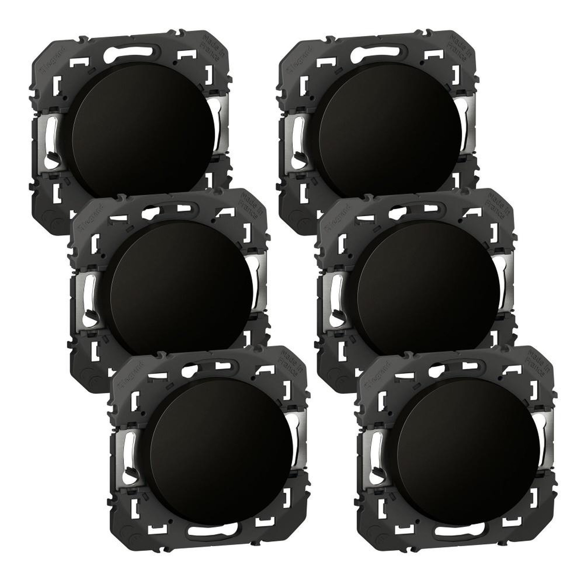Legrand Lot de 6 interrupteurs va-et-vient à assembler, legrand dooxie, noir