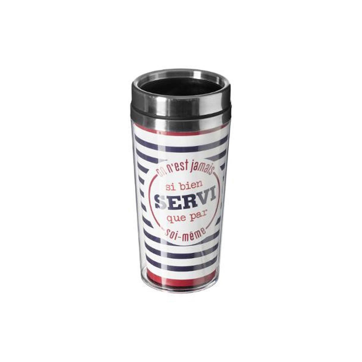 FIVE Mug Isolant Imprimé  French  45cl Blanc