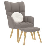 VIDAXL Chaise de relaxation avec repose-pied Taupe Tissu