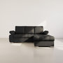Voir la diapositive 6 : BEST MOBILIER Bianca - canapé d'angle droit 4 places convertible avec coffre en tissu texturé