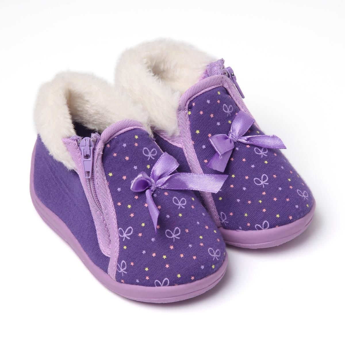 IN EXTENSO Chaussons fourrées zippés bébé fille