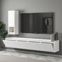 Voir la diapositive 4 : Habitat et Jardin Meuble TV avec étagère murale en bois  Sema  - 160 x 30 x 35 cm - Blanc