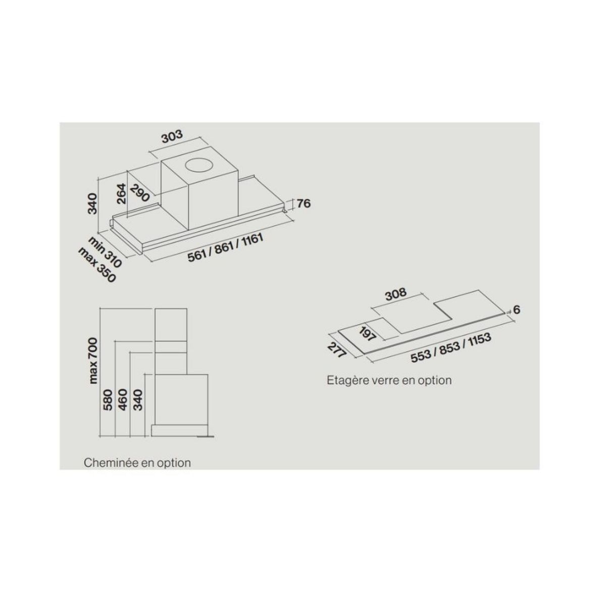Falmec Hotte décorative murale 90cm 65db 480m3/h inox - VIRGOLA3431