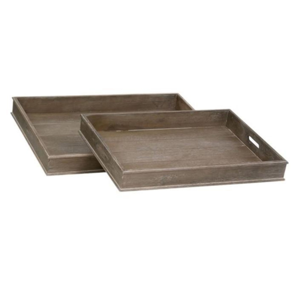 Paris Prix Lot de 2 Plateaux de Service  Grey  71cm Naturel