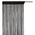 TOILINUX Lot 2x Rideau fils - 90 x 200 cm - Noir