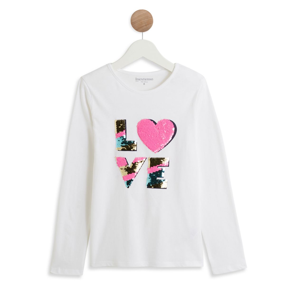 INEXTENSO T-shirt manches longues blanc fille 
