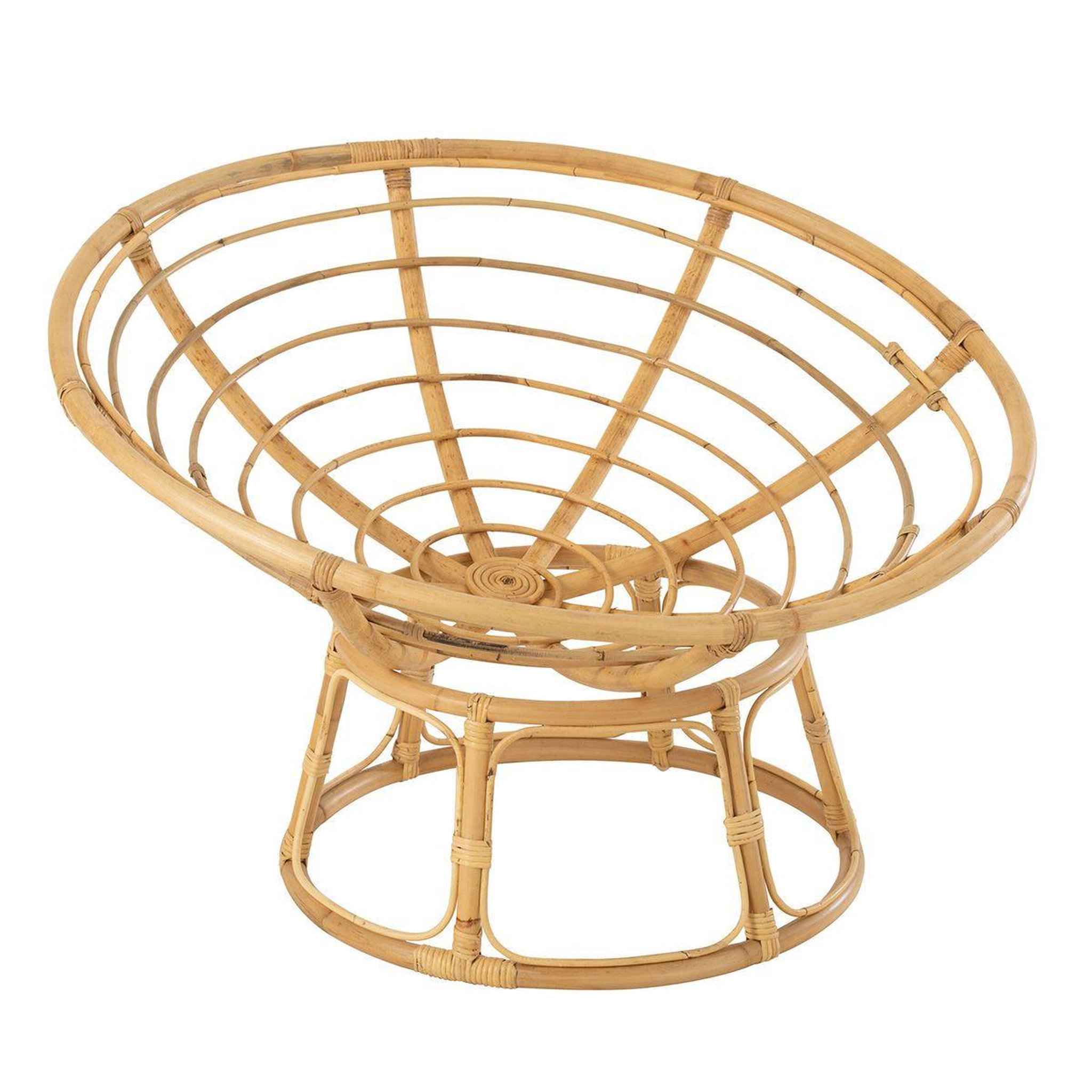 Voir la diapositive 2 : J-LINE Fauteuil en rotin & coussin  céline  115cm naturel