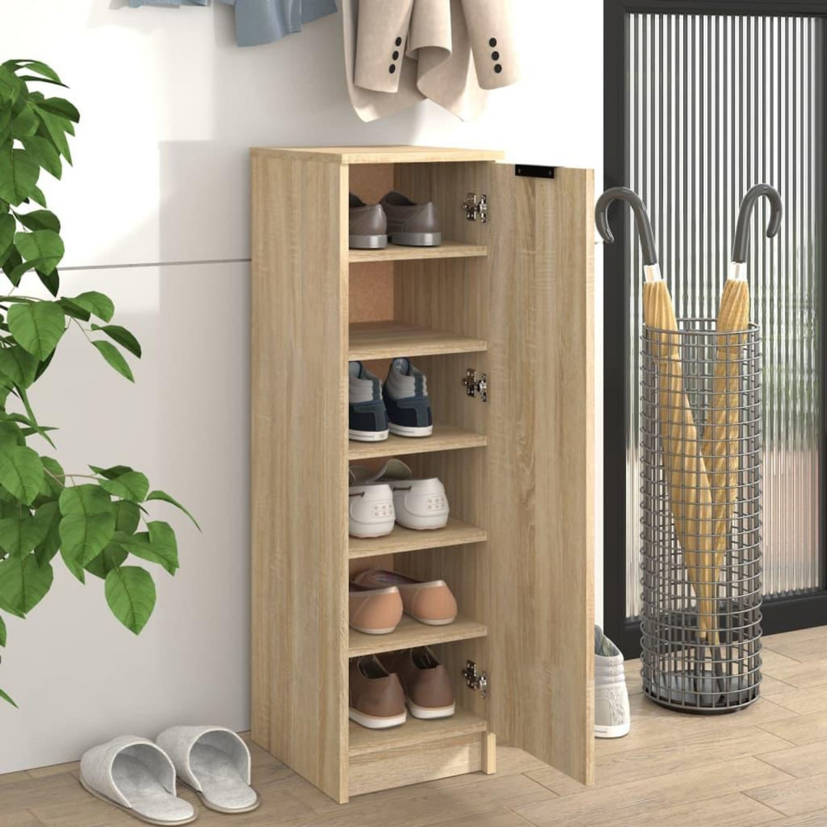 VIDAXL Armoire a chaussures Chene Sonoma 30x35x100cm Bois d'ingenierie