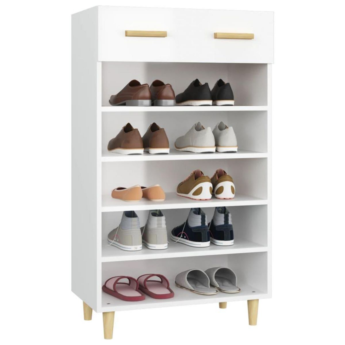 VIDAXL Armoire a chaussure Blanc brillant 60x35x105 cm Bois ingenierie