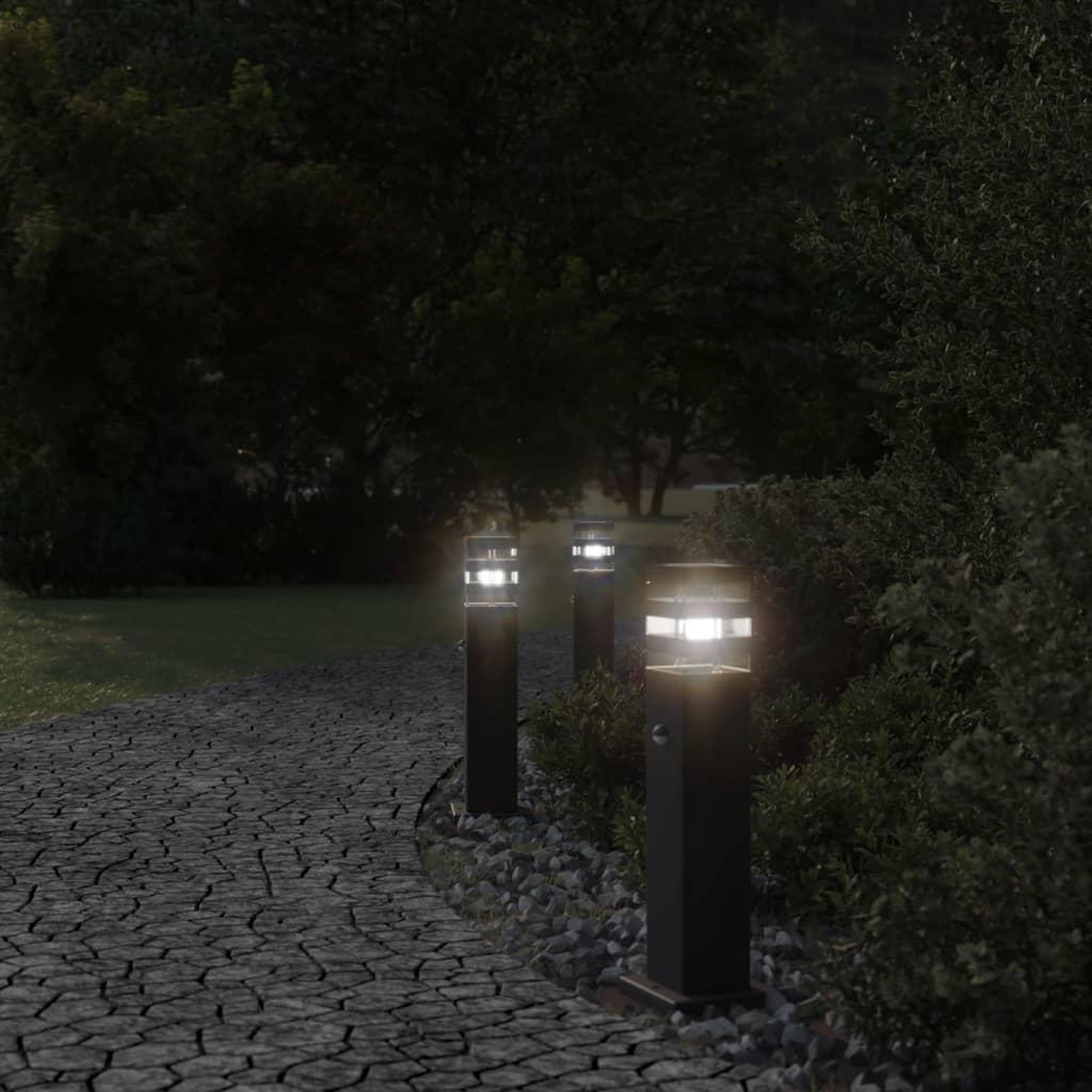 Voir la diapositive 3 : VIDAXL Lampadaire d'exterieur avec capteur noir 50 cm aluminium