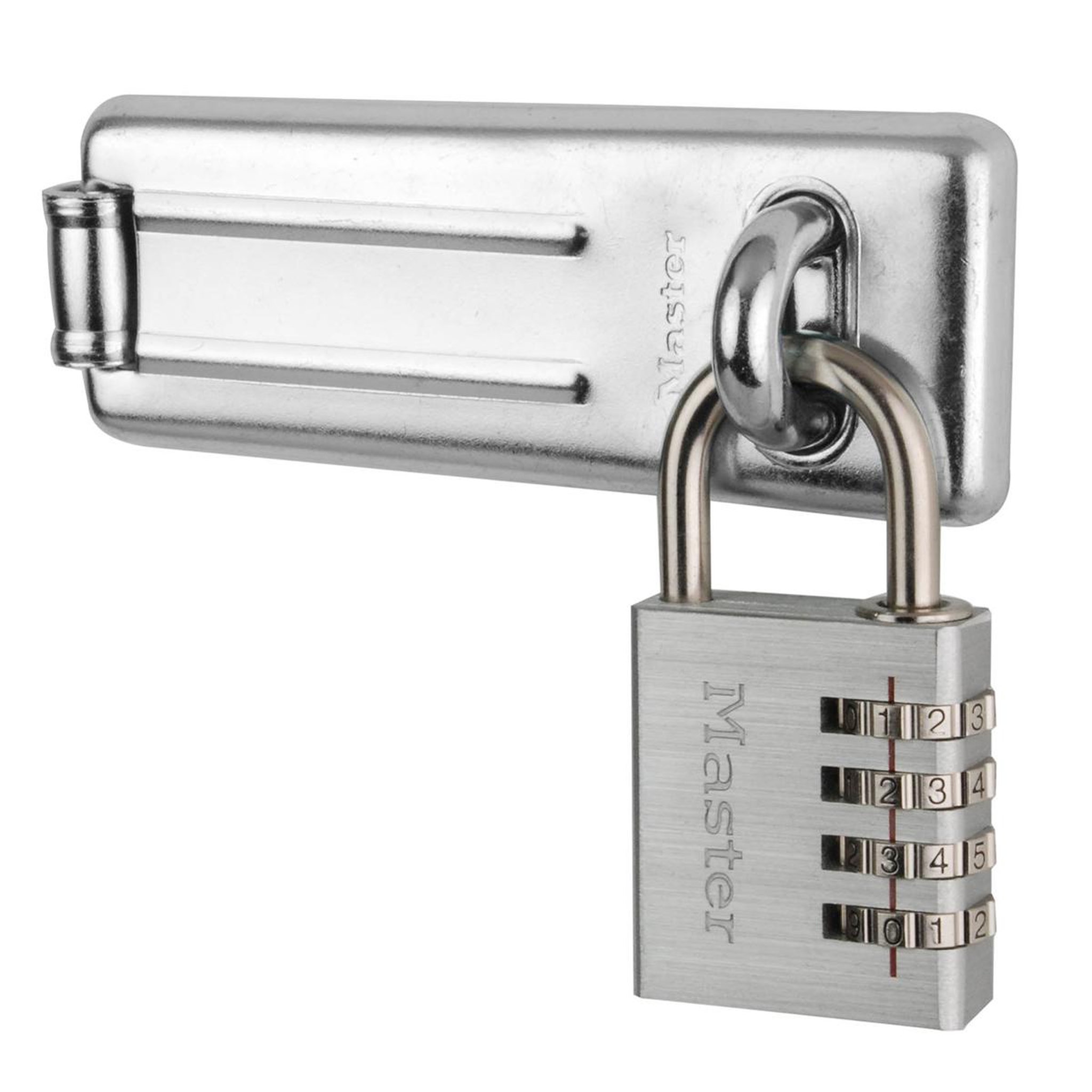 Master lock 7640704eurd pack comprenant un moraillon de porte et un cadenas à code
