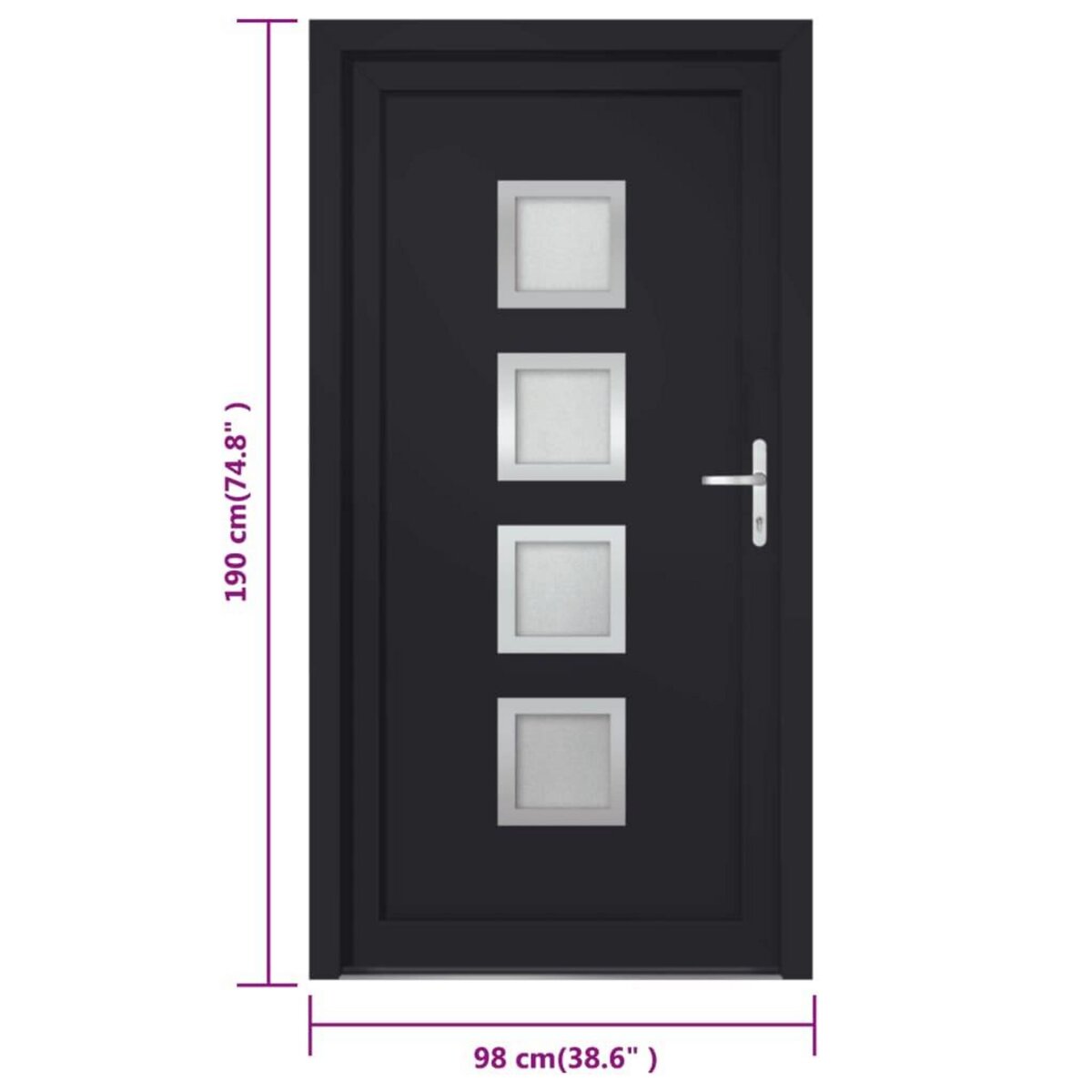 VIDAXL Porte d'entree anthracite 98x190 cm PVC