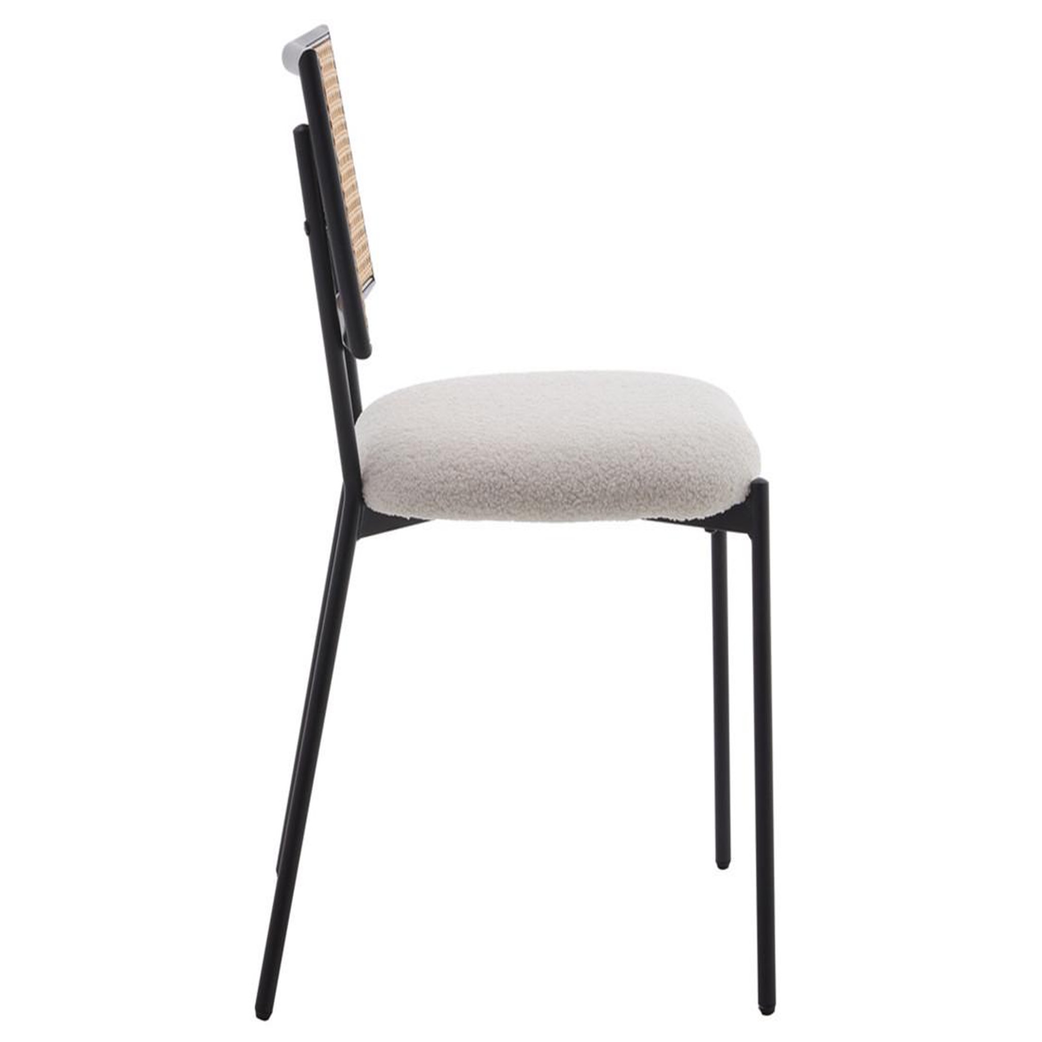 Voir la diapositive 3 : LISA DESIGN Luciano - lot de 4 chaises - en tissu bouclette - beige