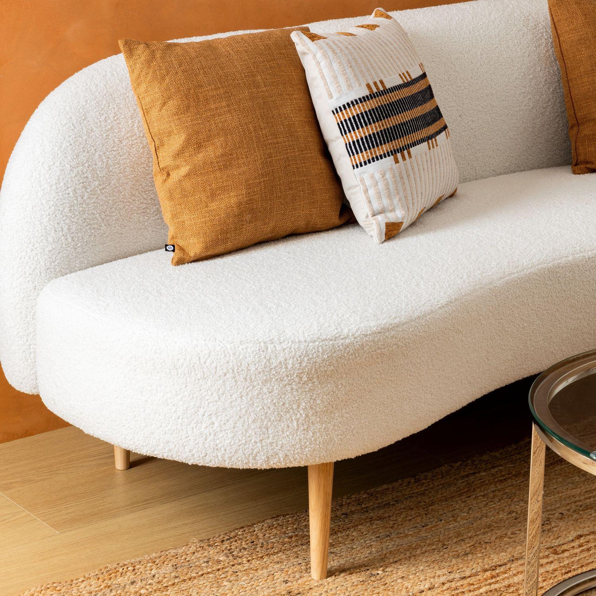 Voir la diapositive 2 : ATMOSPHERA Banquette en bouclette insi - 2 places - blanc