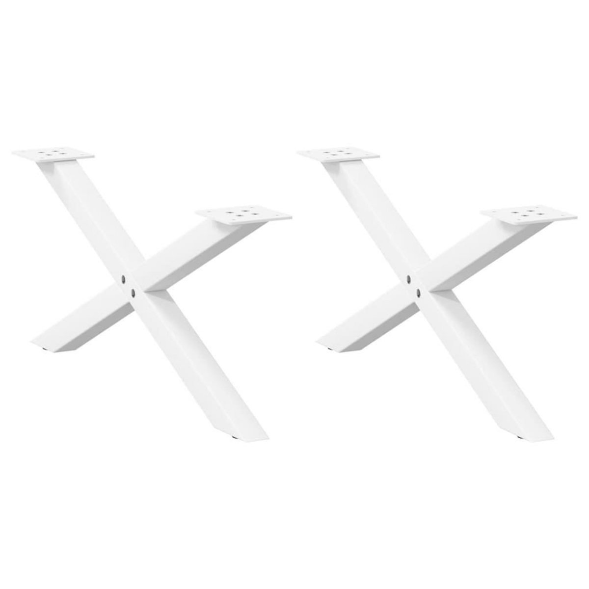 VIDAXL Pieds de table basse forme de X 2 pcs blanc 70x(30-31) cm acier