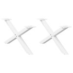 VIDAXL Pieds de table basse forme de X 2 pcs blanc 70x(30-31) cm acier