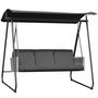 Voir la diapositive 1 : OUTSUNNY Balancelle de jardin 3 places auvent inclinaison réglable coussins assise et dossier résine tressée grise acier époxy polyester noir