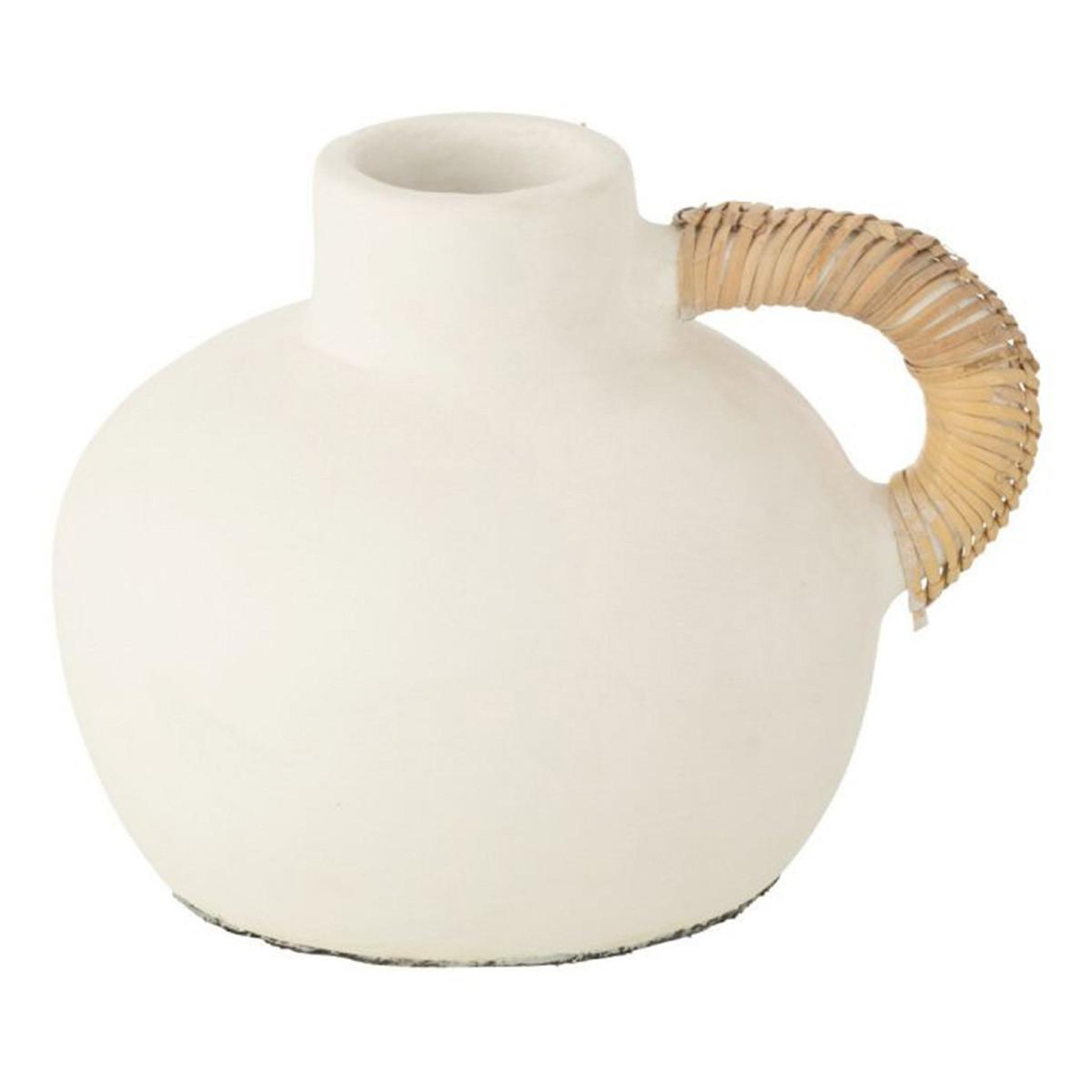 J-LINE Vase déco  léo  36cm blanc & naturel