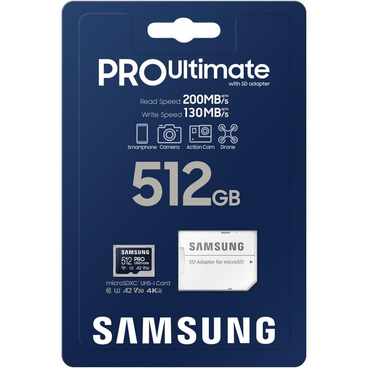 Samsung Carte Micro SD 512 Go Pro Ultimate avec adaptateur