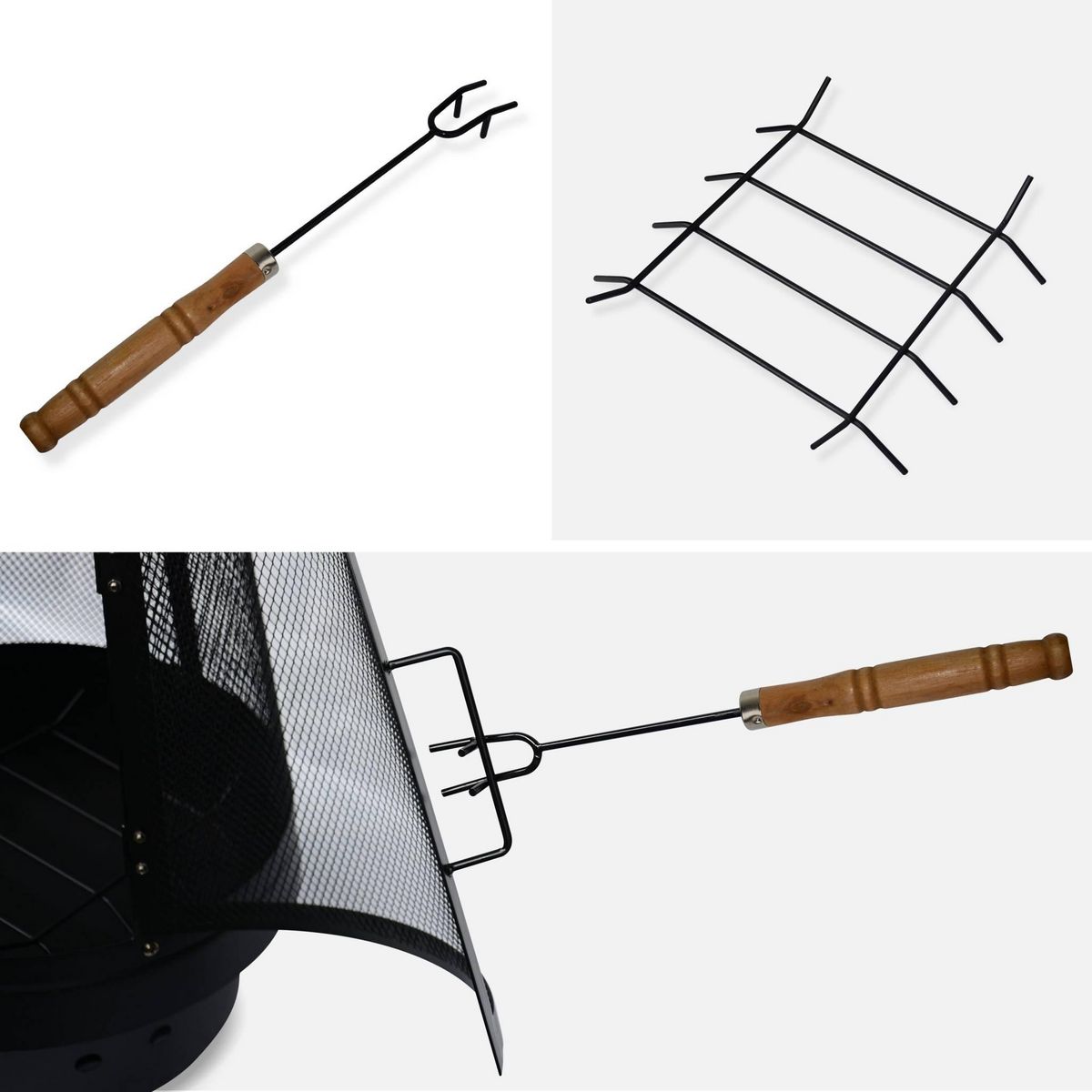 SWEEEK Brasero  - Lipari noir - Chauffage extérieur. feu de bois. brasier